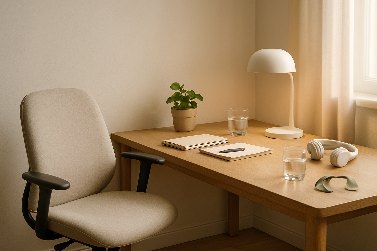 Bureau épuré et inspirant pour bien télétravailler